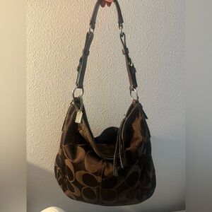 Coach Y2K Dark Brown Signature Shoulder Bag